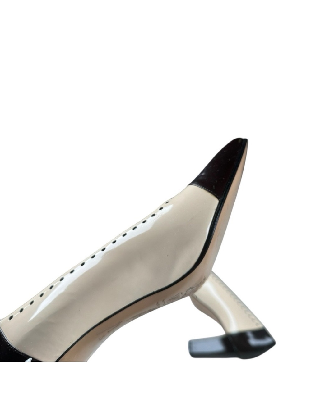 Vintage Yves Saint Laurent Leather Pumps Heels Italy Size 7.5 spectator heels - Picture 10 of 15